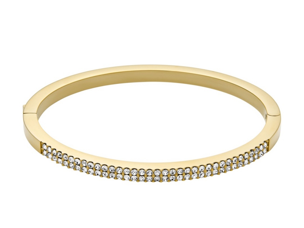 Fossil Armreif Ellis Pavé Glitz Edelstahl Goldig